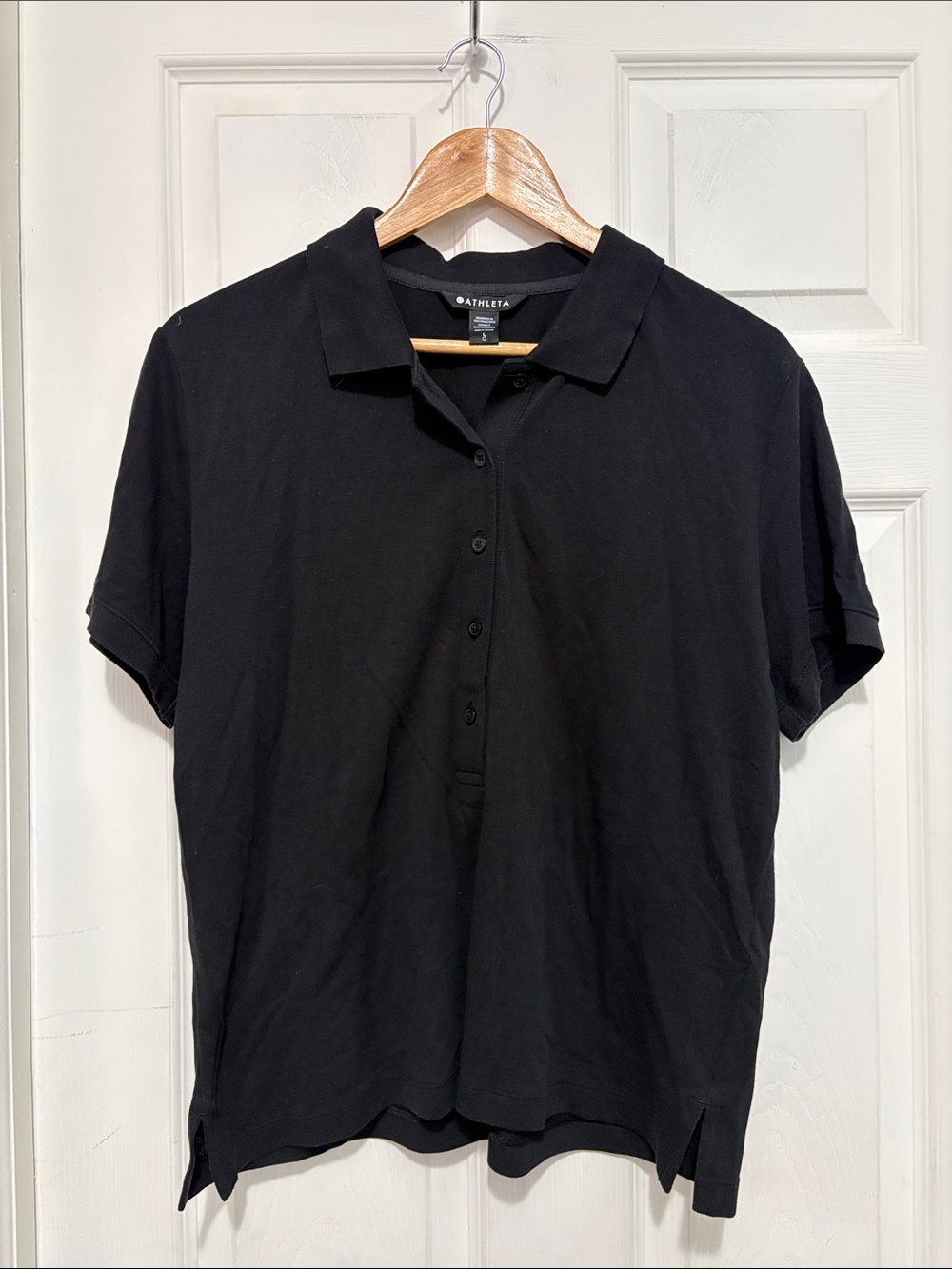 Athleta Black Pique Women’a Polo Shirt